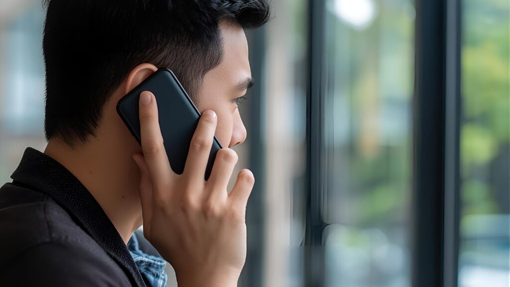 冬季うつで仕事に行けず、会社に休む連絡をしている。