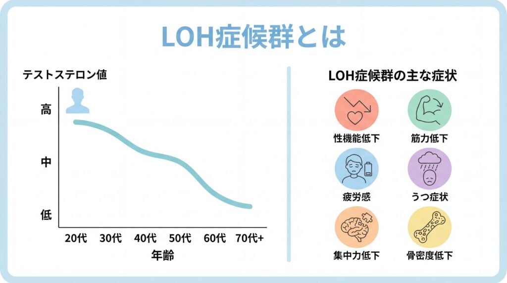 男性更年期障害(LOH症候群)のチェックリストとホルモン変化